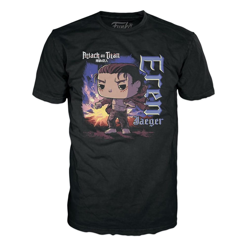 Attack on Titan POP! & Tee Vinyl Figur & T-Shirt Set Eren w/ marks Größe M